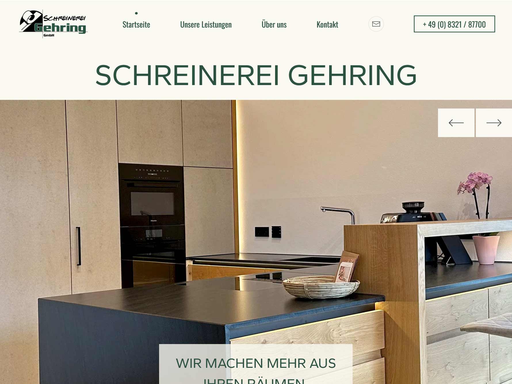 Relaunch Webdesign | Schreinerei Gehring